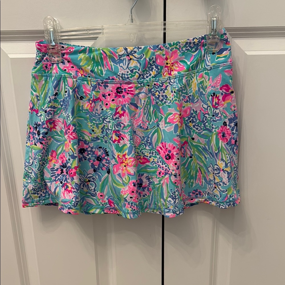 Lilly Pulitzer Floral Mini Skirt in Pink Blue Green